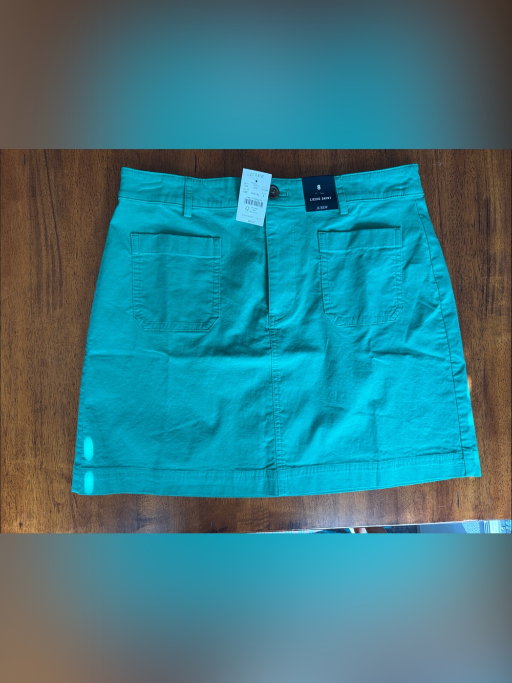 LOFT Teal Cotton A-Line Pocket Skirt